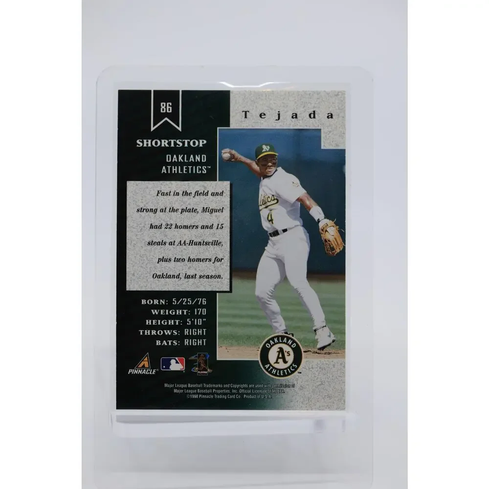 1998 Zenith Z-Silver #86 Miguel Tejada RC Rookie PSA 8 Oakland Athletics - Pop 1
